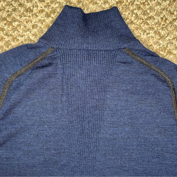Smartwool Classic Thermal Merino Base Layer 1/4 Zip - Blue Heather - Picture 10 of 16
